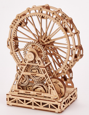 Puzzle 3D Lemn, Roata de Parc Mecanica, WoodTrick [4]