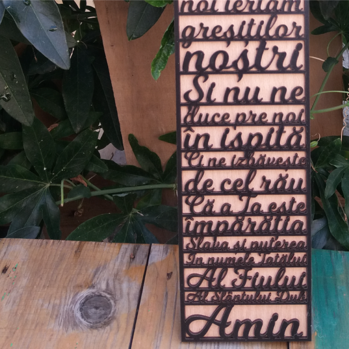 Cruce Lemn cu Rugaciune in Relief, 33x50 cm [2]