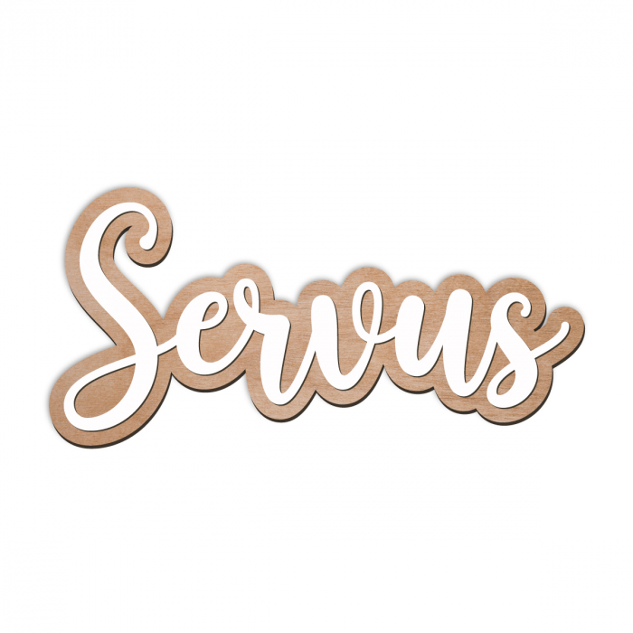 Decoratiune 'Servus' - salut ardelenesc din lemn, 40 cm [1]