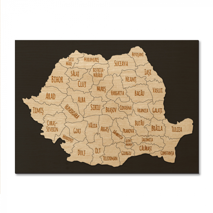 Puzzle Romania Judete, din lemn, 30x20cm [1]