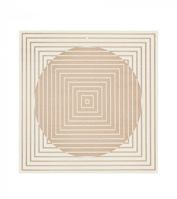 Tablou Iluzie Optica din lemn, vopsit manual, cu gravura moderna, 40x40 cm [1]