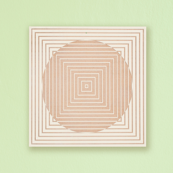 Tablou Iluzie Optica din lemn, vopsit manual, cu gravura moderna, 40x40 cm [2]