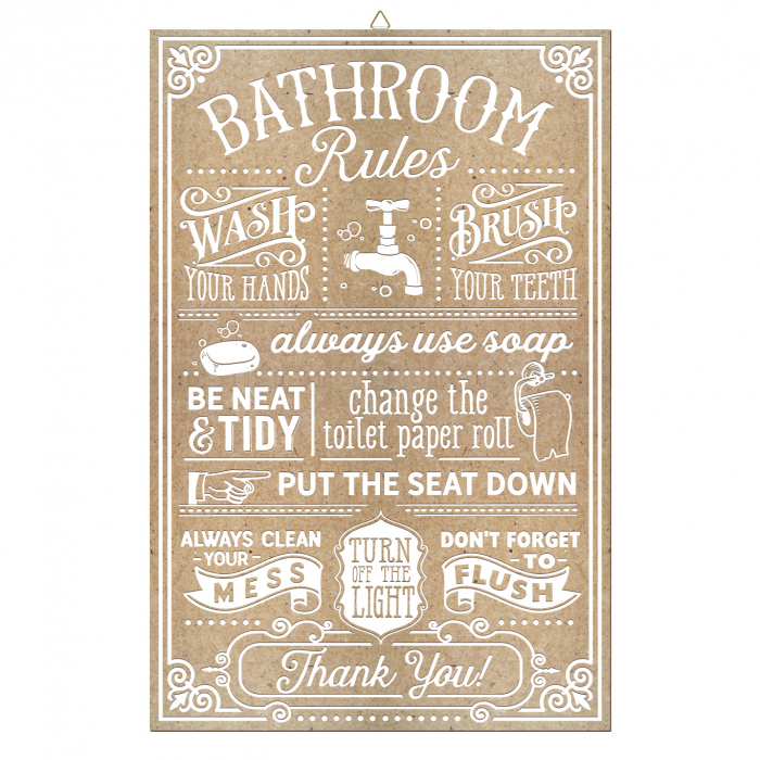 Tablou regulament toaleta - 'Bathroom rules' [1]