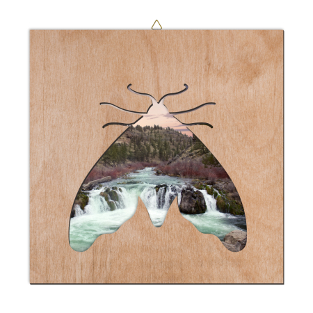 Tablou din Lemn cu Siluetă Lup și Fundal Pădure – Decor Rustic, Natură, Cadou Unic [2]
