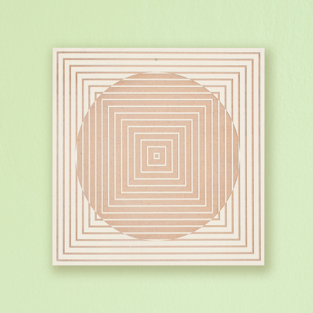 Tablou Iluzie Optica din lemn, vopsit manual, cu gravura moderna, 40x40 cm [1]
