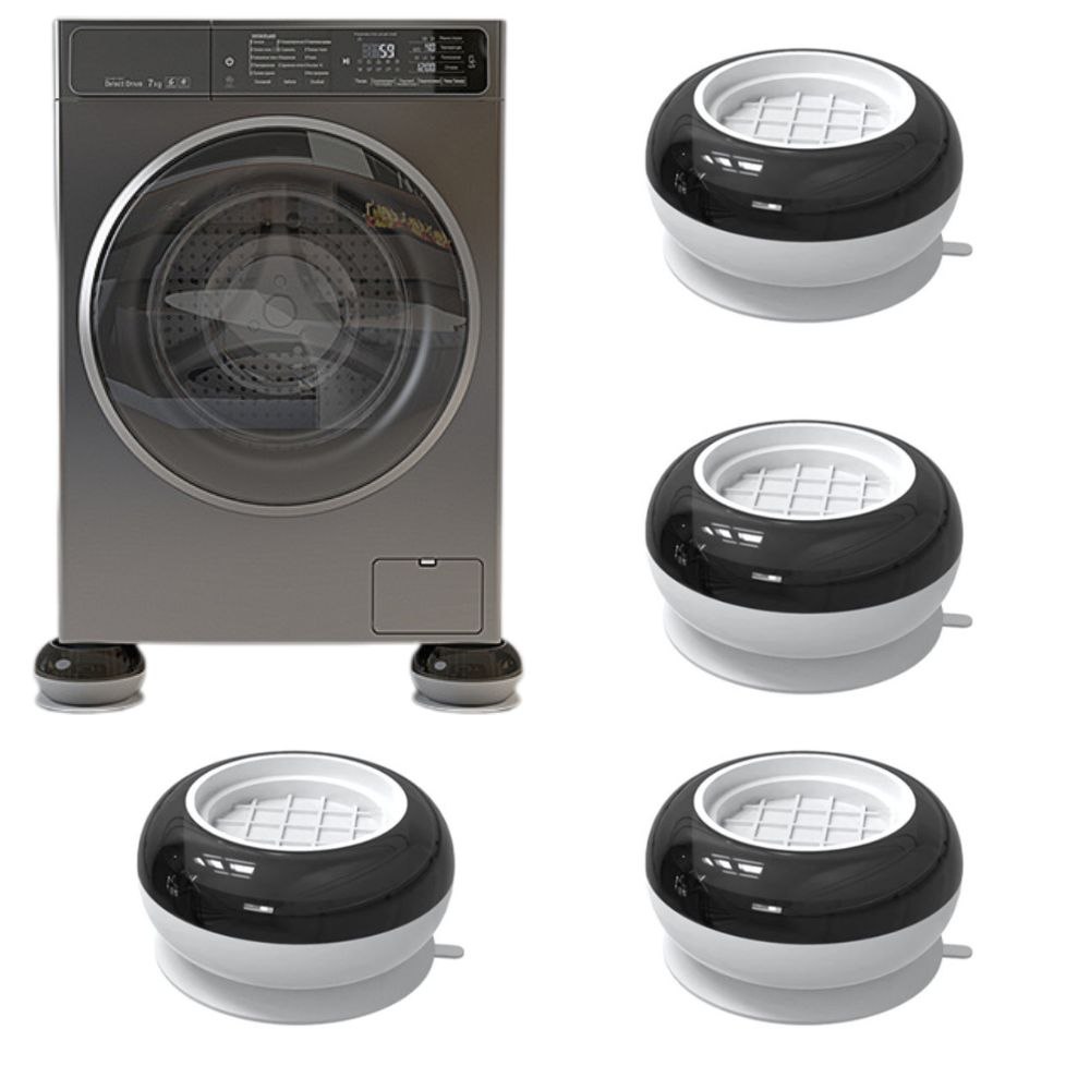 Set 4 Suporți Anti-Vibrație Pentru Mașina De Spălat, Uscator sau Mobilier, Verde [10]
