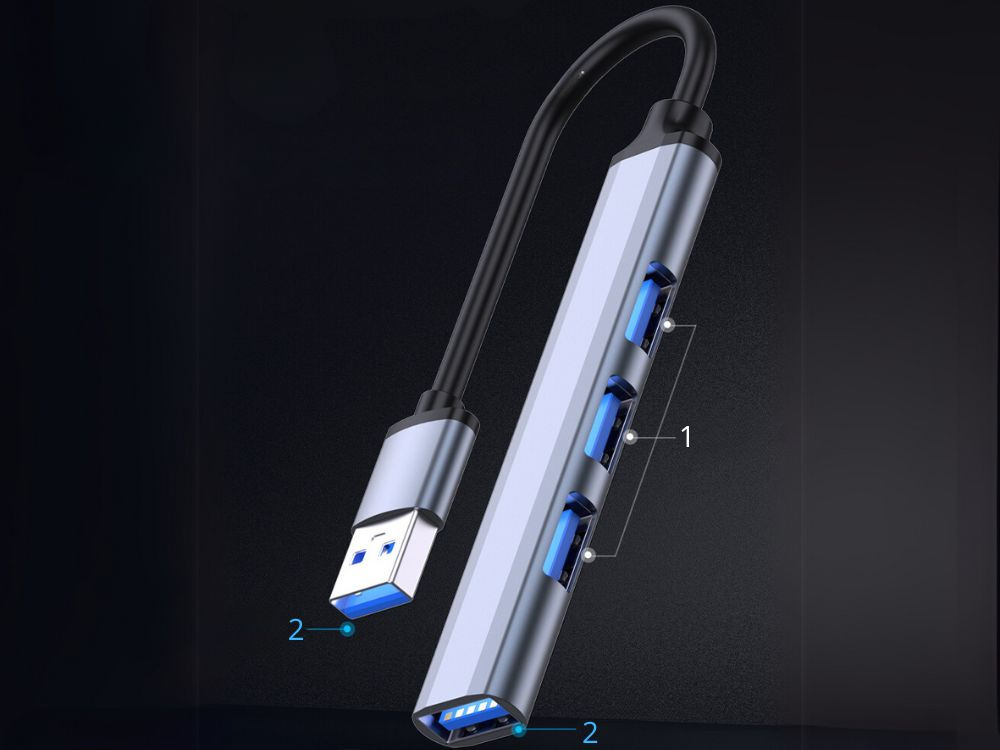 Adaptor hub splitter USB 3.0 5Gb/s cu 4 porturi USB 3.0 [9]
