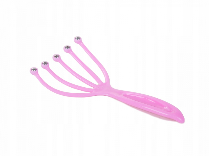 Aparat de masaj pentru scalp, Manual, Tip grebla, Cresterea parului, Roz [6]