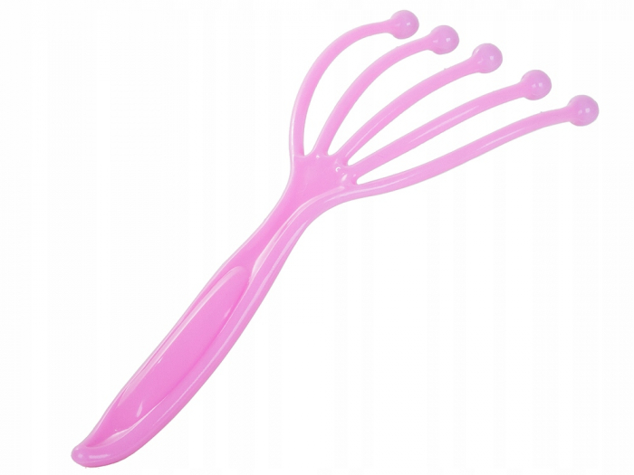 Aparat de masaj pentru scalp, Manual, Tip grebla, Cresterea parului, Roz [2]