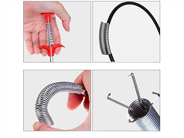 Aparat sarpe desfundat tevi de scurgere, metalic, tub flexibil,155 cm [2]