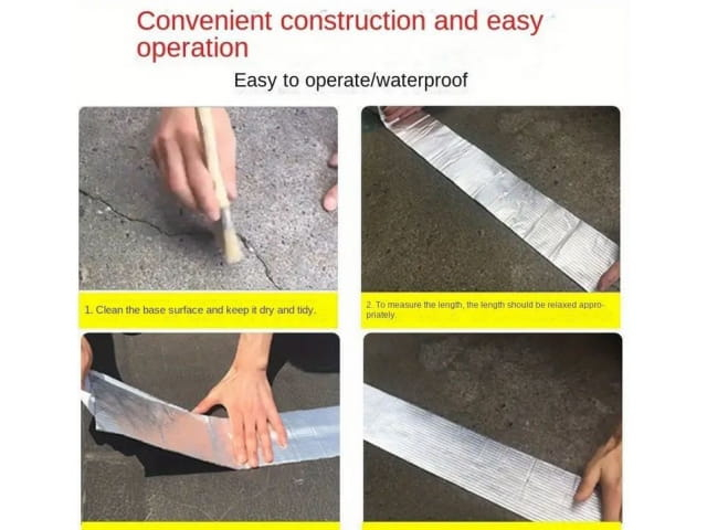 Banda Adeziva Pentru Reparatii, Finisaj din Aluminiu, Rezistenta la Intemperii, Previne Scurgerile, Adeziv Permanent, Dimensiuni 5 m x 5 cm [5]