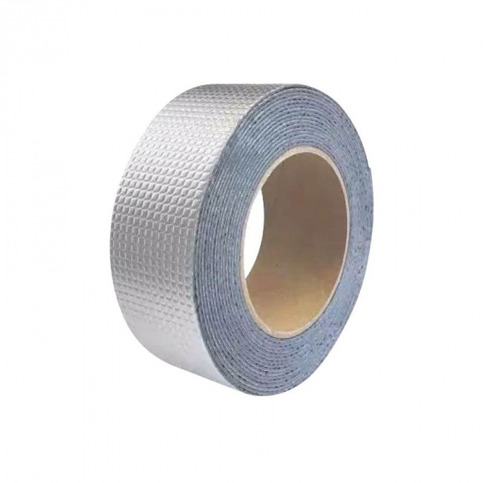 Banda Adeziva Pentru Reparatii, Finisaj din Aluminiu, Rezistenta la Intemperii, Previne Scurgerile, Adeziv Permanent, Dimensiuni 5 m x 5 cm [2]