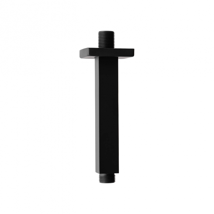 Braț de tavan NEGRU, mâner scurt pentru duș cu efect de ploaie 15 cm [2]