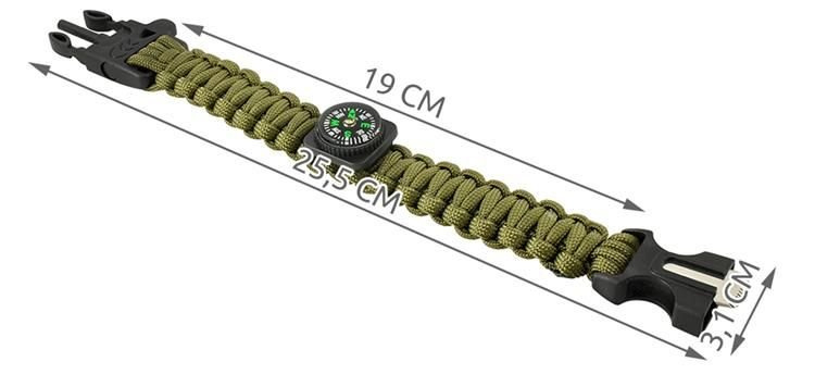 Brățară de SUPRAVIEȚUIRE cu Accesorii - Verde [3]