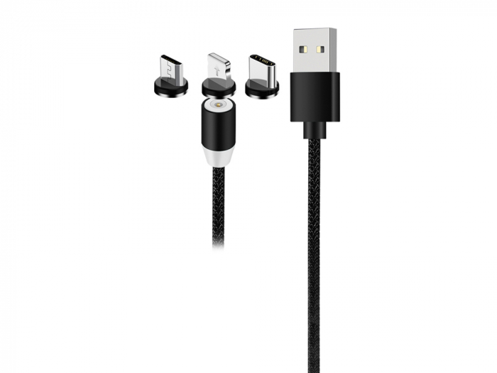 Cablu de incarcare magnetic 3 in 1 micro typ-c usb lightning 1m [5]