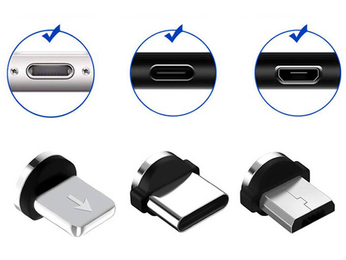 Cablu de incarcare magnetic 3 in 1 micro typ-c usb lightning 1m [8]