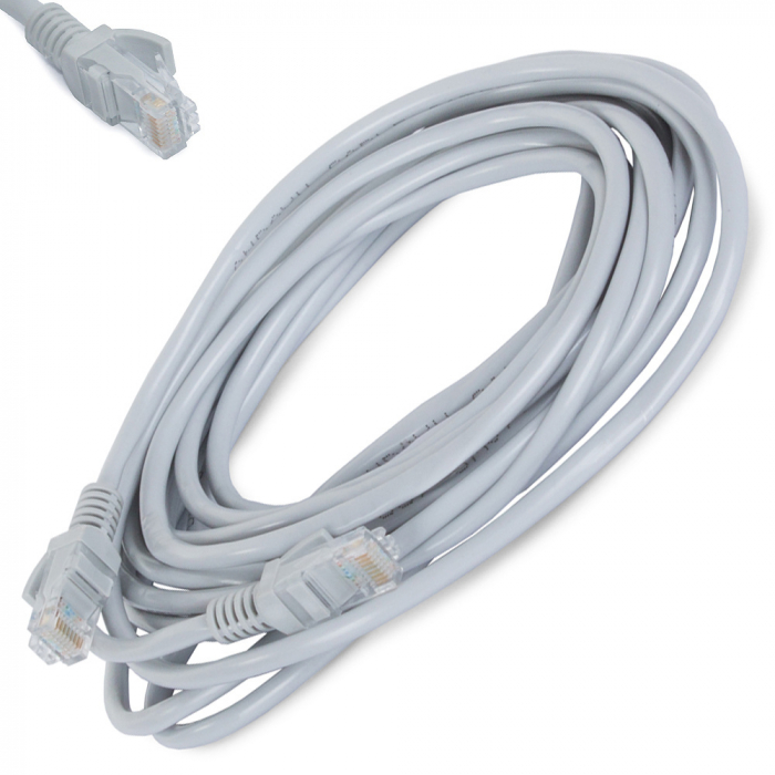 Cablu de retea ,5M,Gri, DeTech, UTP cat 5e, mufat 2 x rj45 [2]