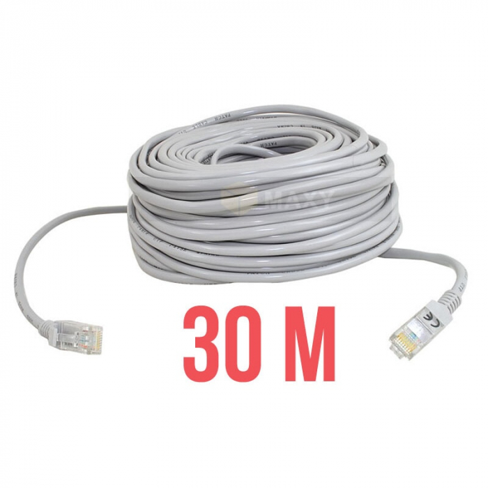 Cablu LAN de retea, Iso Trade, RJ 45, PVC, 30 m, Gri [2]