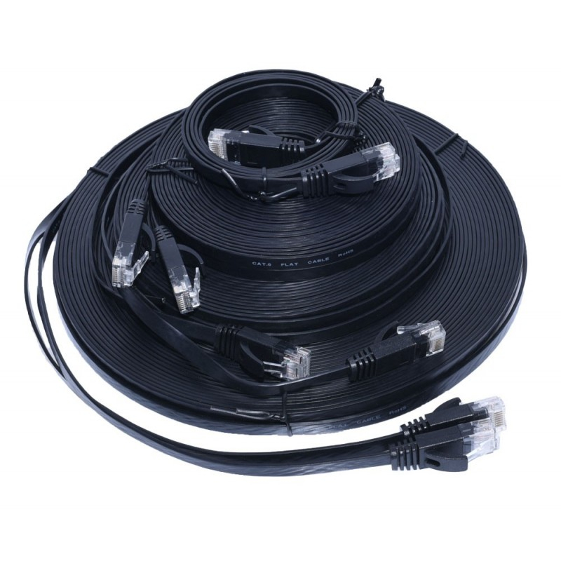 Cablu UTP Plat CAT6 Gigabit, 10m, 20m, 25m, 30m, mufat RJ45, cupru [9]