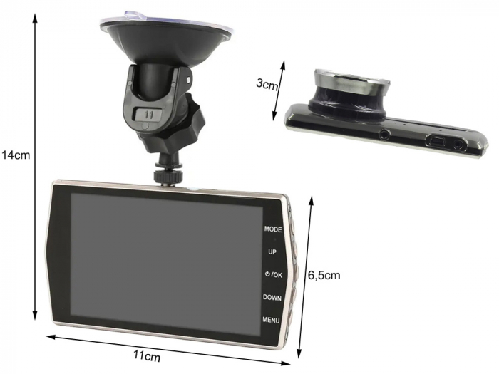 Camera auto full hd cu display lcd video recorder cu marșarier [8]