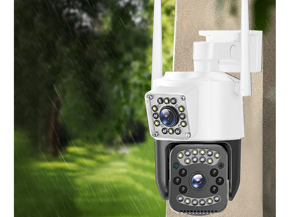 Cameră cu două obiective, Wi-Fi, de exterior, rotativă, cu detector de mișcare, IP, 4G [5]