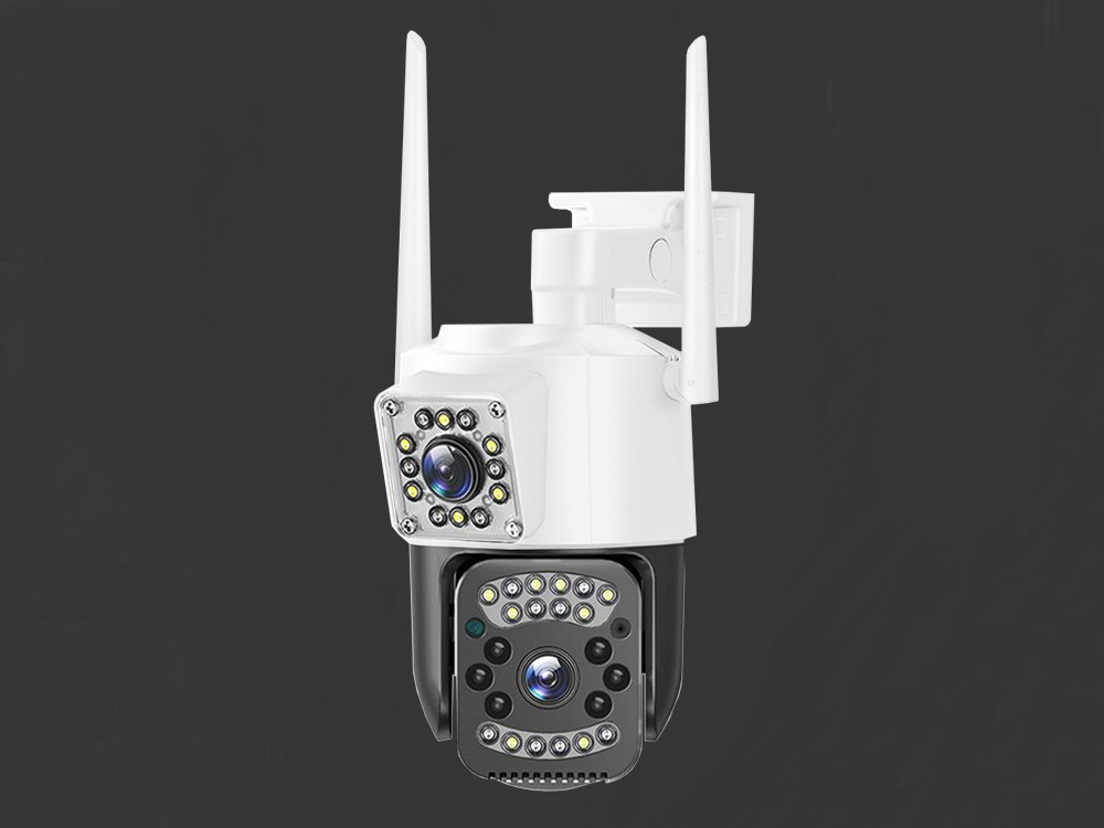 Cameră cu două obiective, Wi-Fi, de exterior, rotativă, cu detector de mișcare, IP, 4G [2]