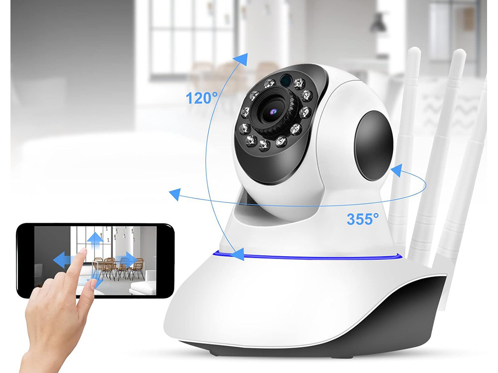 Cameră IP wifi electronică nanny pivotantă audio cu senzor de mișcare pentru interior [2]
