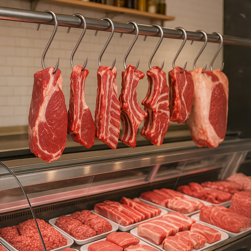 Cârlige pentru afumat carnati, peste, mezeluri, otel inoxidabil - set de 15 [10]