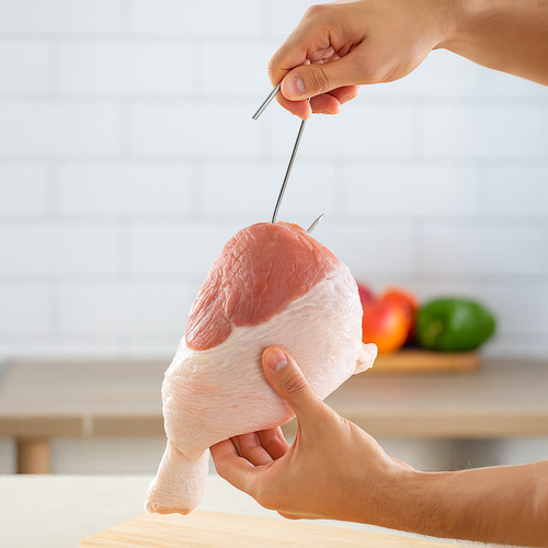 Cârlige pentru afumat carnati, peste, mezeluri, otel inoxidabil - set de 15 [5]