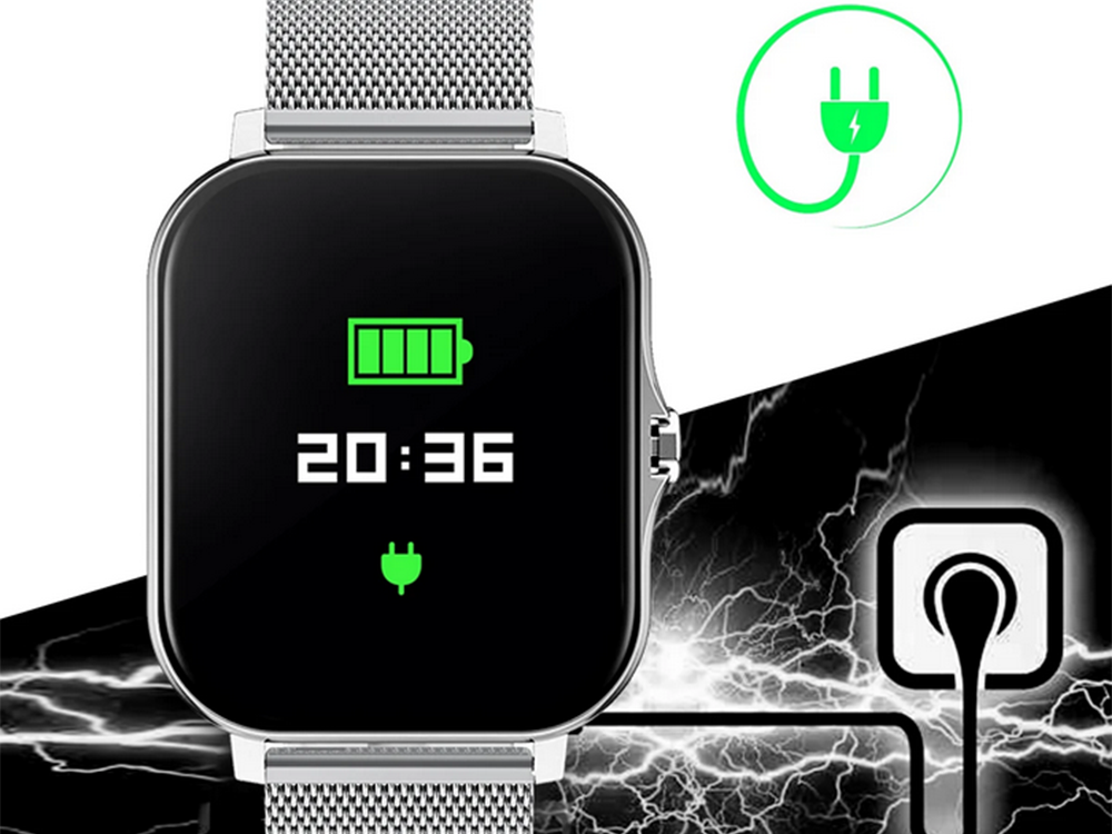 Ceas inteligent pentru femei, bărbați, curea de cauciuc, sport, apeluri Bluetooth, gri [11]