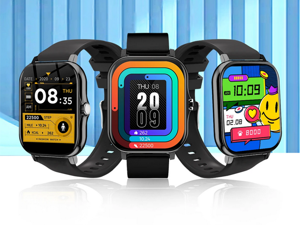 Ceas inteligent pentru femei, bărbați, curea de cauciuc, sport, apeluri Bluetooth, negru [9]