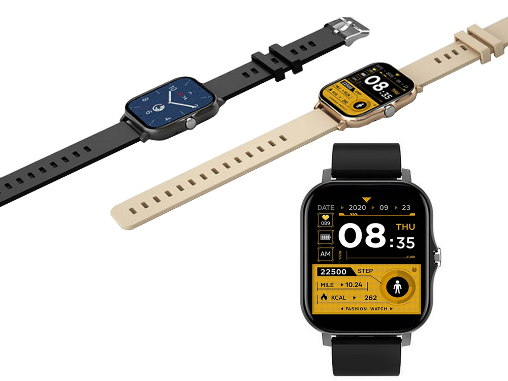 Ceas inteligent pentru femei, bărbați, curea de cauciuc, sport, apeluri Bluetooth, negru [4]