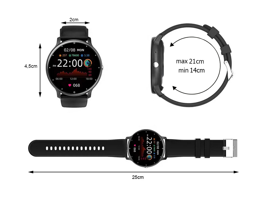 Ceas inteligent pentru femei,  pentru bărbați,curea de cauciuc, sport, Bluetooth, apeluri [6]