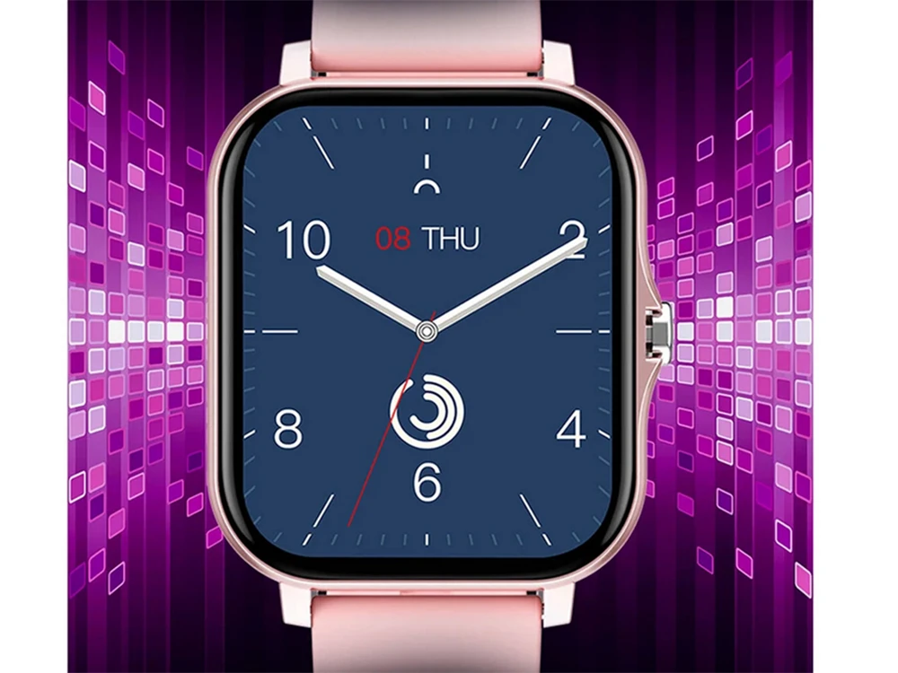 Ceas inteligent, SMART , unisex,  curea roz silicon sport, apeluri Bluetooth, Roz [5]