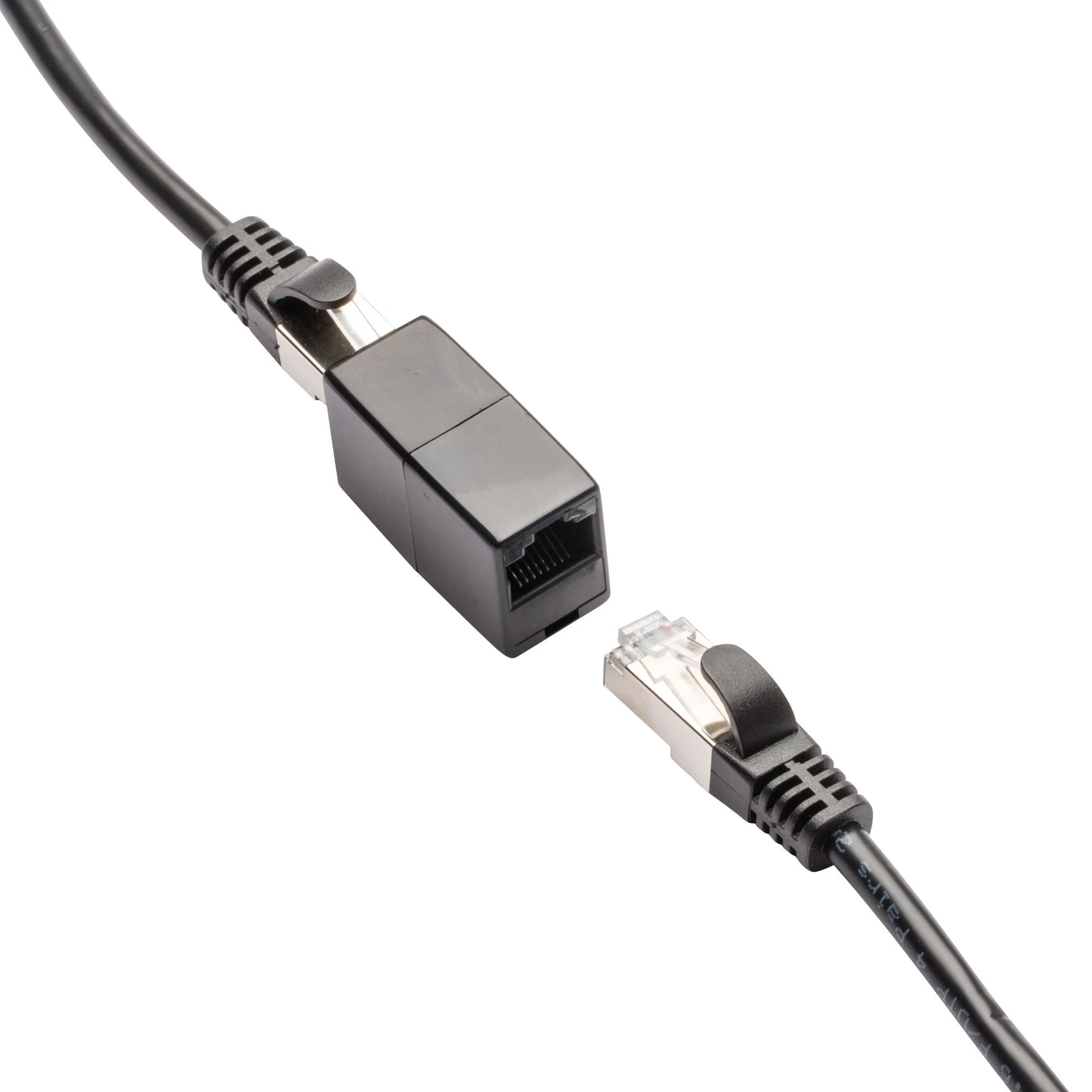 Conector RJ45 , mama-mama, plastic, negru, bej [3]