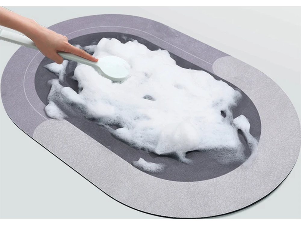 Covor Baie cu Uscare Rapidă, Absorbant Anti-Alunecare, Albastru [8]