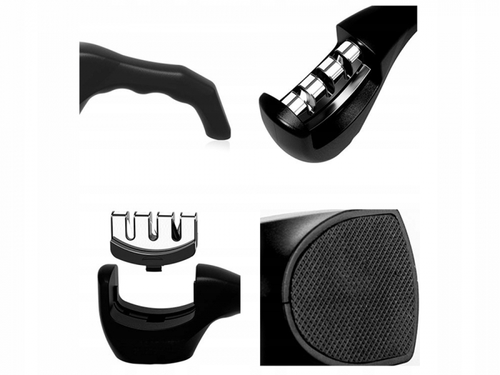 Dispozitiv ascutit cutite, 3 nivele intensitate, plastic ABS, negru [10]