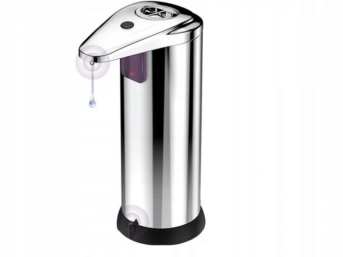 Dozator de sapun inteligent automat cu senzor de miscare, infrarosu, fara contact, design modern, 250 ml, Argintiu [6]