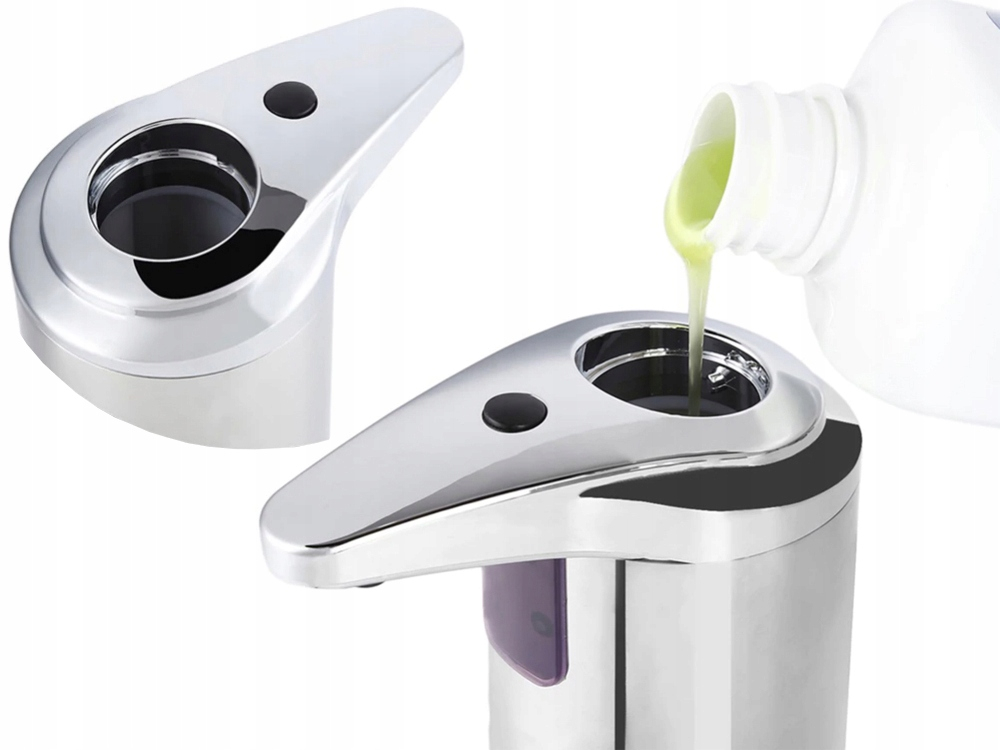 Dozator de sapun inteligent automat cu senzor de miscare, infrarosu, fara contact, design modern, 250 ml, Argintiu [10]