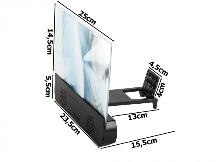 Ecran cu lupa pentru telefon, boxe integrate, conectare Bluetooth, factor de marire 3X [4]