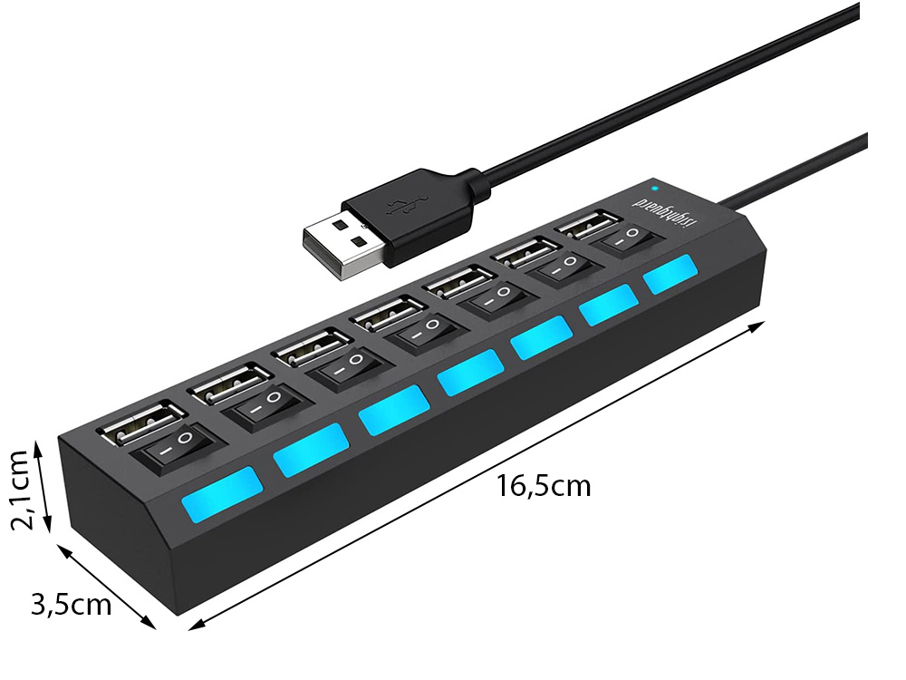 Hub USB Splitter 7 Porturi 2.0 [6]