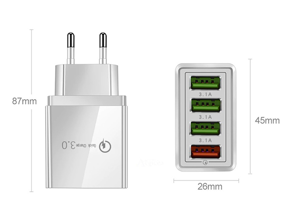 Încărcător de rețea FAST 4xUSB QUICK CHARGE 3.0 [4]