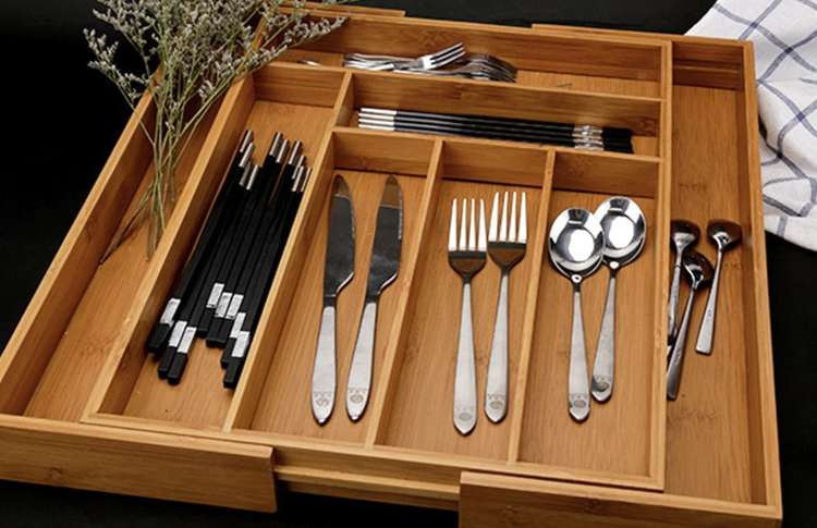 Insert/organizator de sertar din bambus [4]