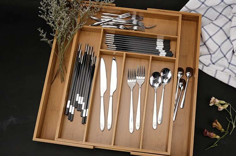 Insert/organizator de sertar din bambus [5]
