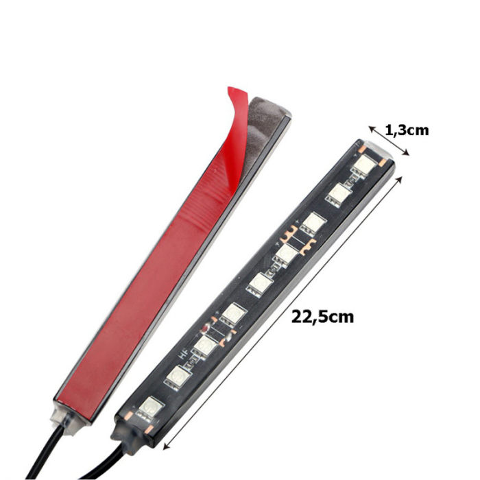 Kit banda led auto 5050 RGB, lumini ambientale auto cu telecomanda, 8 culori, alimentare 12V [3]