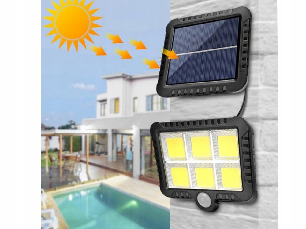 Lampă solară cu 120 LED-uri și senzor de mișcare crepusculară [7]