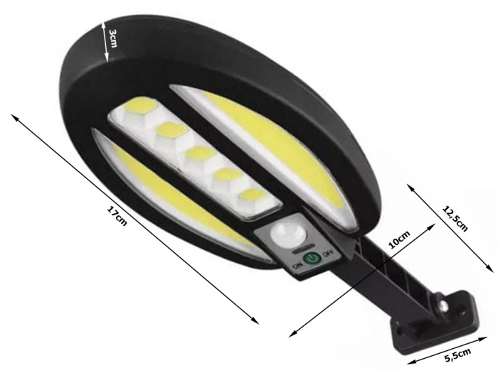 Lampă solară cu 95 LED-uri cu senzor de la amurg până la zori, [6]