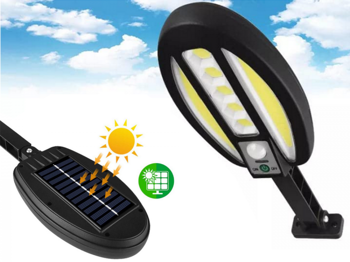 Lampă solară cu 95 LED-uri cu senzor de la amurg până la zori, [2]