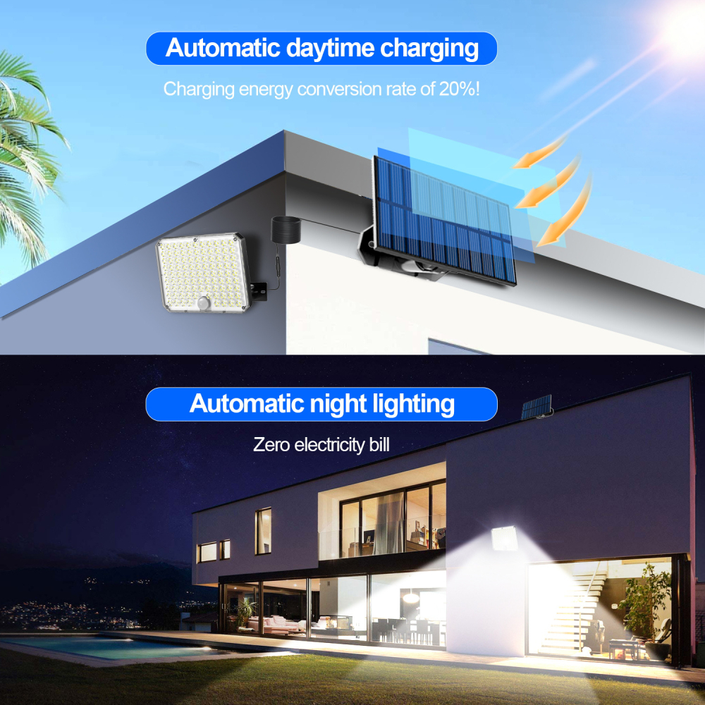 Lampa Solara de Exterior cu Panou Separat, Senzor Miscare si Telecomanda [4]