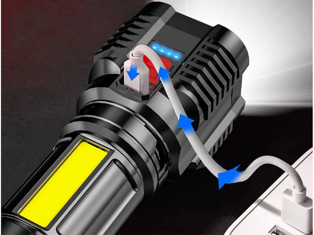 Lanternă reîncărcabilă bivouac cu LED-uri puternice pentru poliția militară, USB [10]